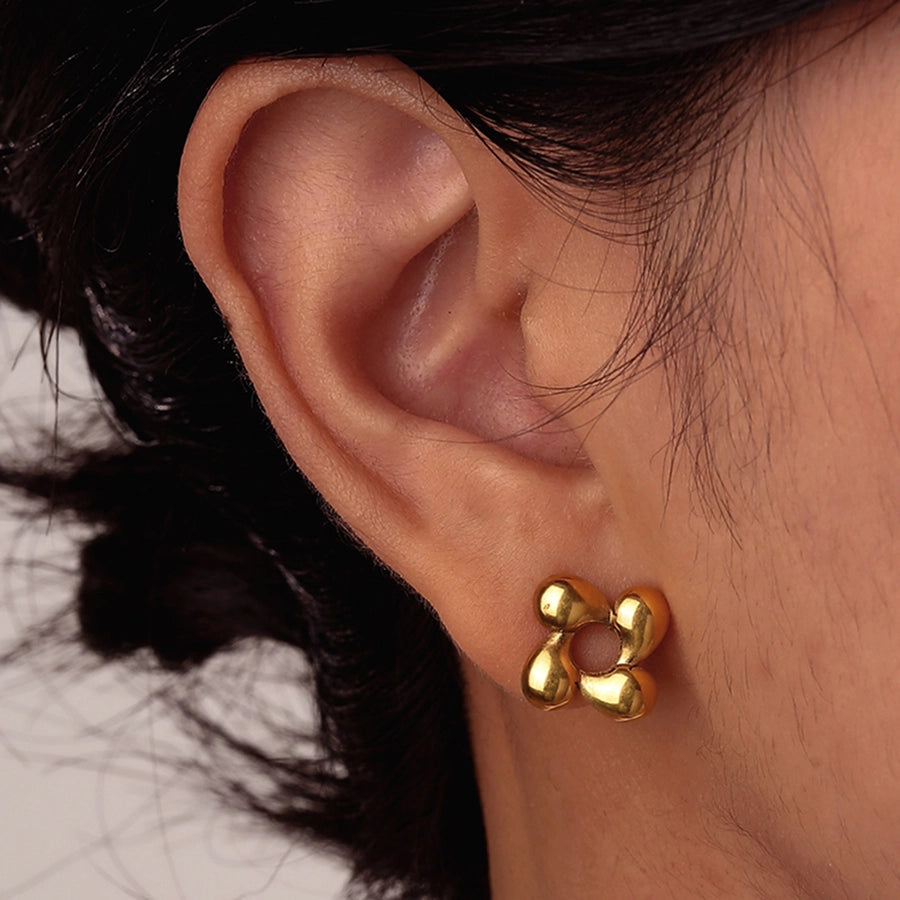 Small Flower Earrings [201 Stainless Steel,18K Gold Plated]