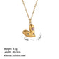 Heart Shape Artificial Rhinestones Necklace [304 Stainless Steel,18K Gold Plated]