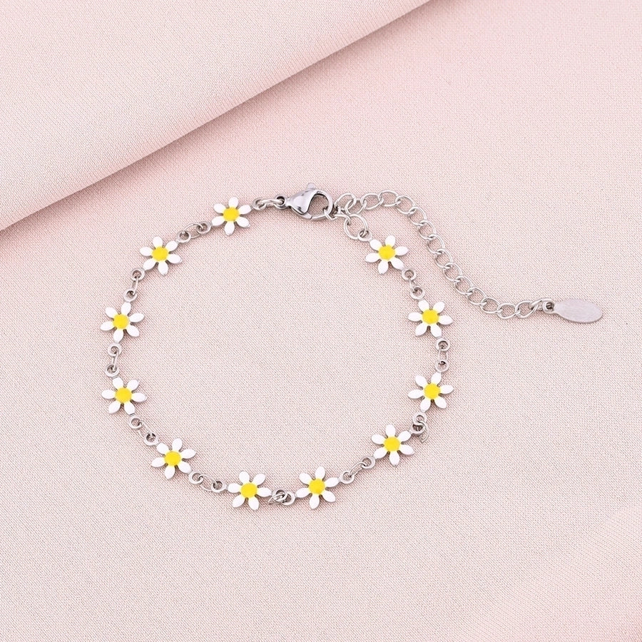 Basic Flower Bracelet [304 Stainless Steel,18K Gold Plated]