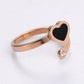 Heart Shape Acrylic Ring [304 Stainless Steel 18K Gold Plated]