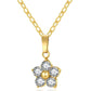 Flower Zircon Pendant Necklace [304 Stainless Steel]