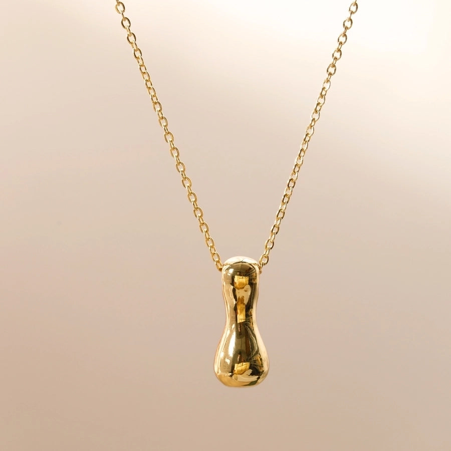 Letter Chain Pendant Necklace [304 Stainless Steel,18K Gold Plated]