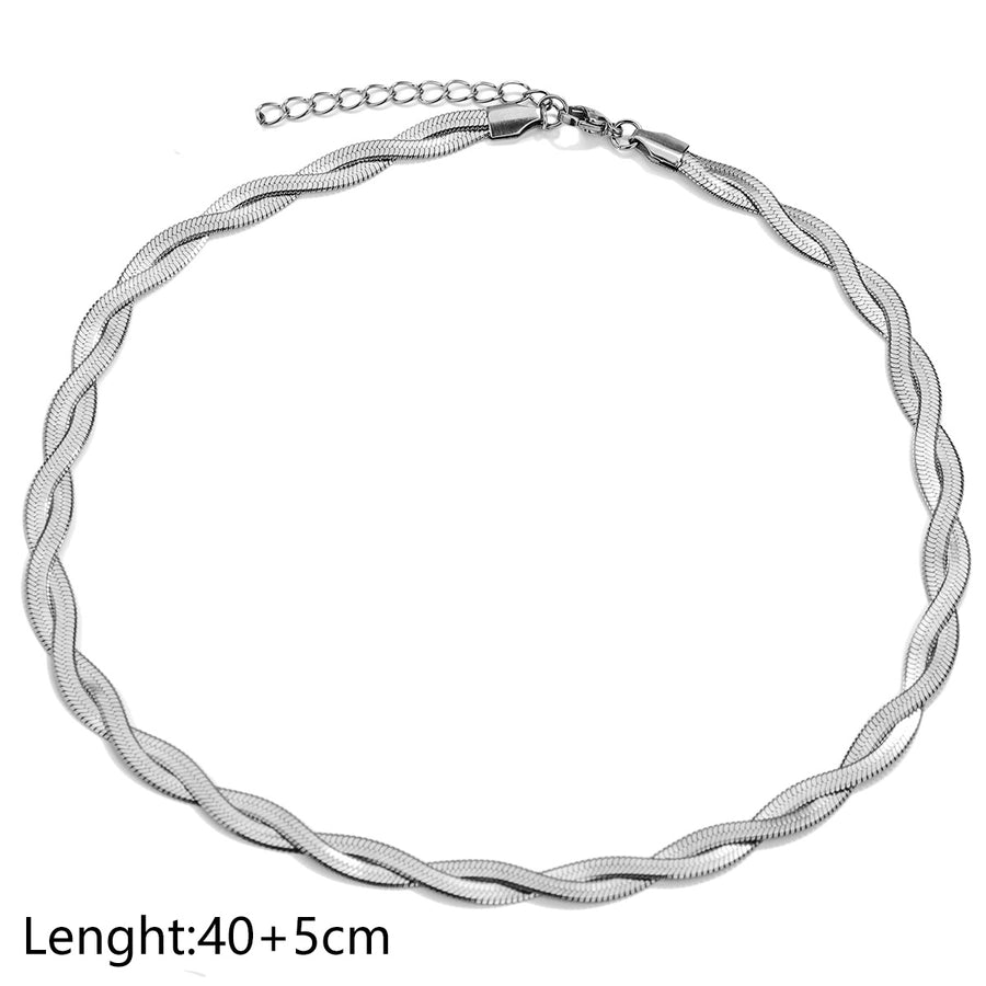 Bracciale/collana a catena della treccia [acciaio inossidabile 304]