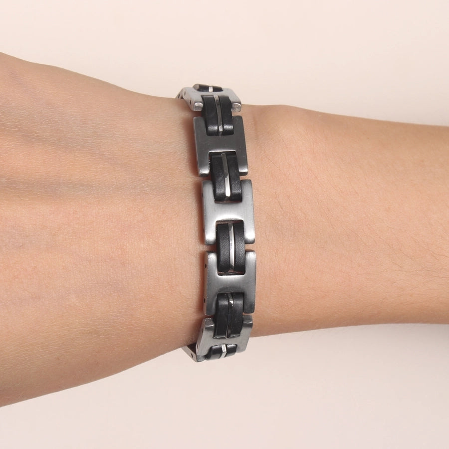 Casual Retro Punk Solid Color Bracelet [304 Stainless Steel]