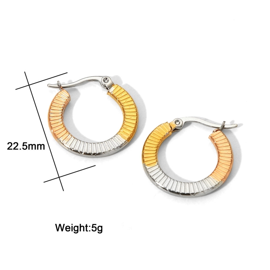 Boucles d'oreilles de trois couleurs [acier inoxydable, 18 carats en or]