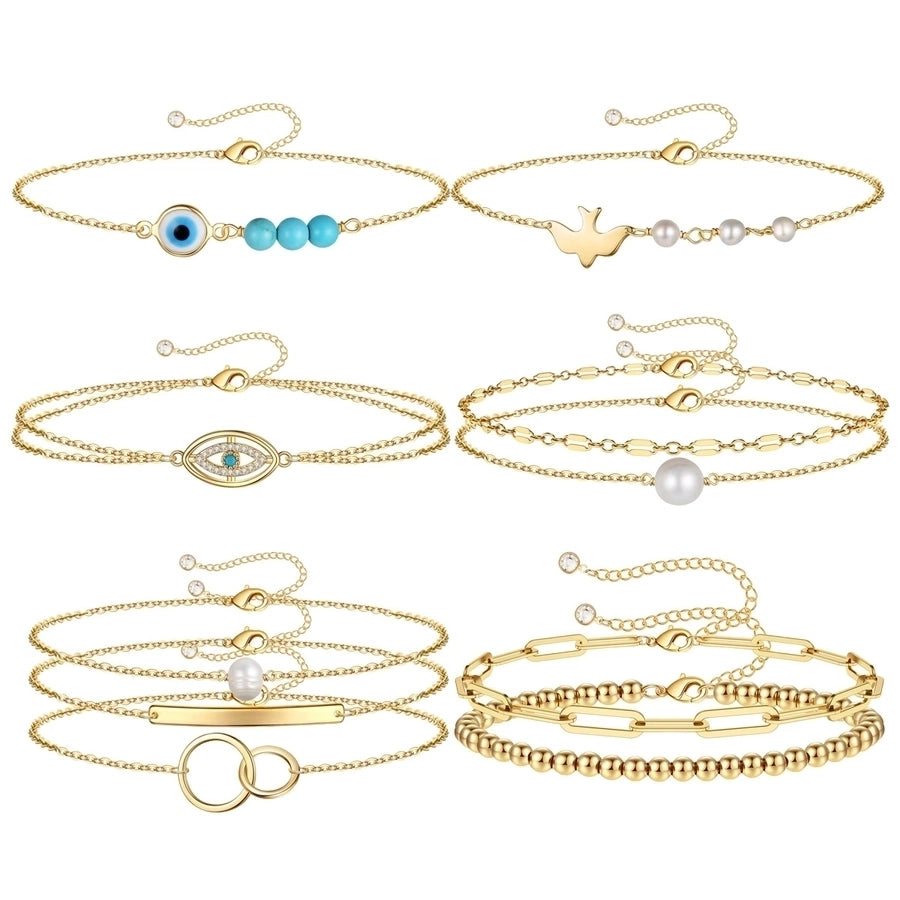 Layered Chain Eye Bracelets [Edelstahl]