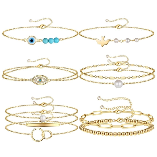 Layered Chain Eye Bracelets [Edelstahl]