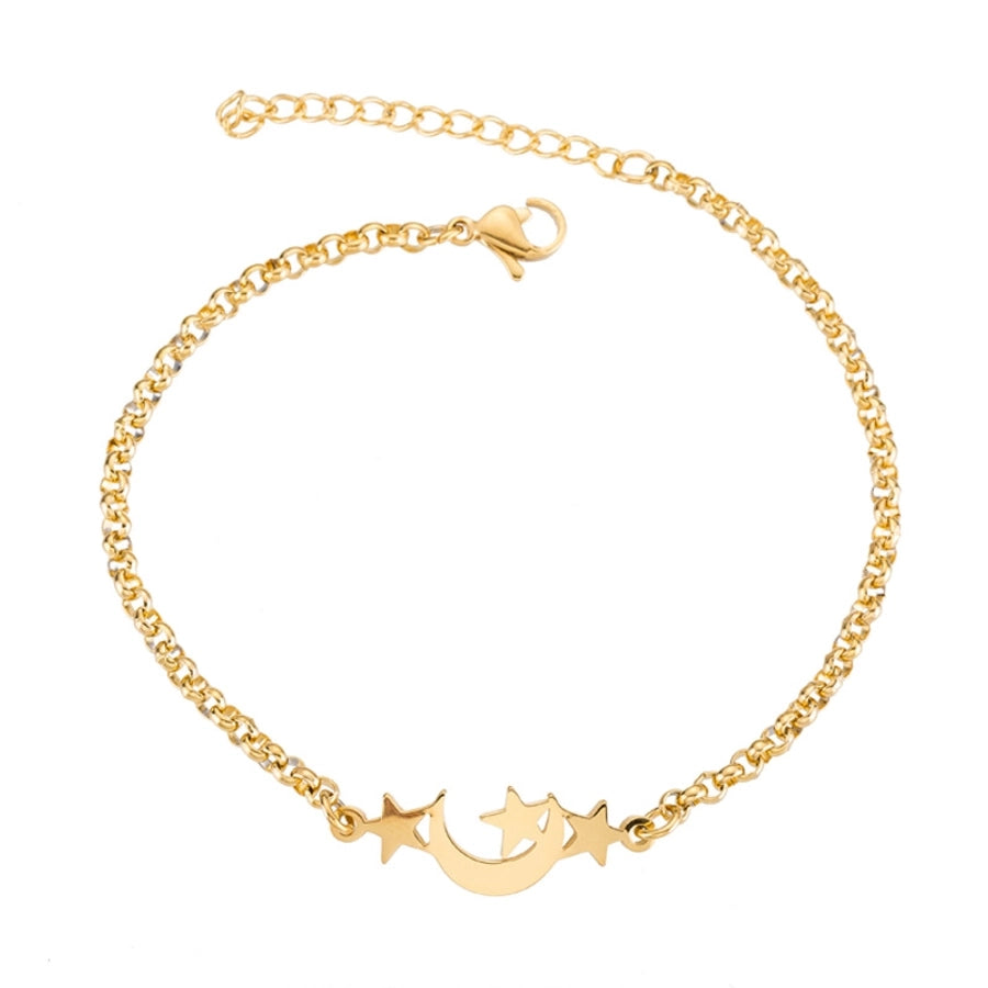 Star MoonBracelets [201 Stainless Steel, 18K Gold Plated]