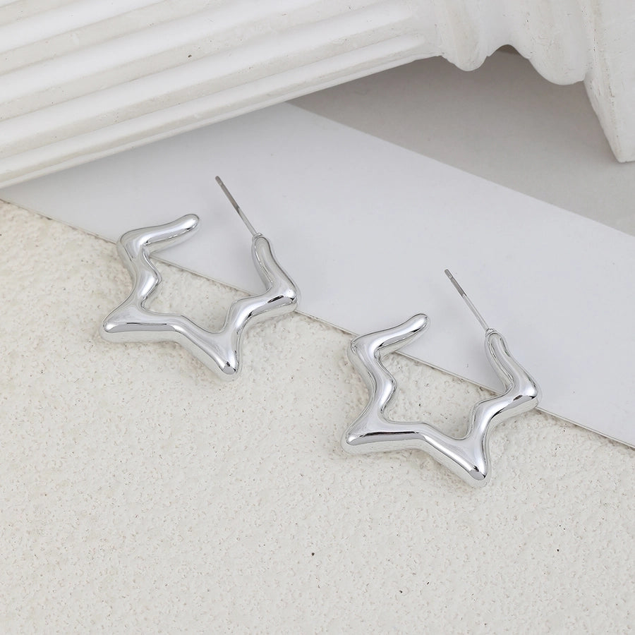 Star Hoop Earrings [304 Stainless Steel]