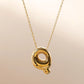 Letter Chain Pendant Necklace [304 Stainless Steel,18K Gold Plated]