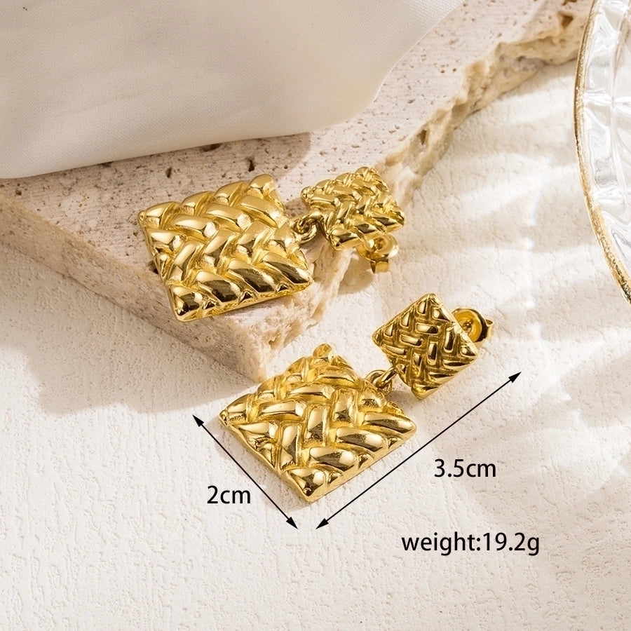 Mix Designs Earrings [Stainless Steel,14K Gold Plated]