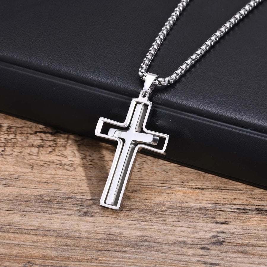 Classic Style Cross Pendant Necklace [304 Stainless Steel]