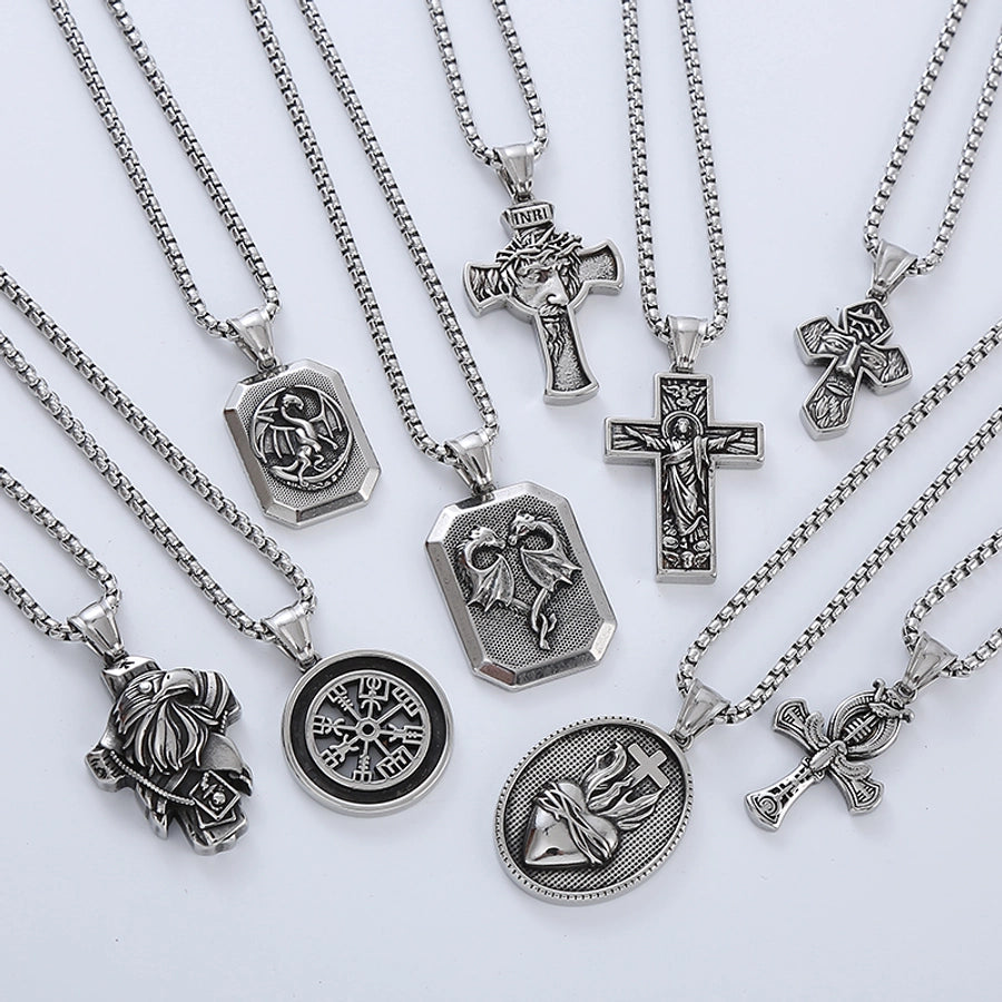 Punk Cool Style Cross Necklace Pendant [304 Stainless Steel]