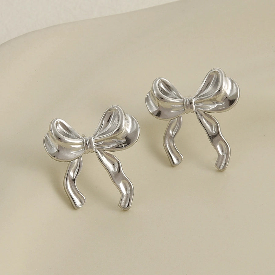 Bow Knot Stud Earrings [304 Stainless Steel]