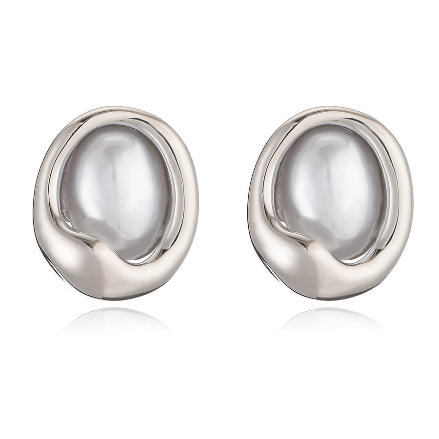 Artificial Pearls Stud Earrings [304 Stainless Steel]