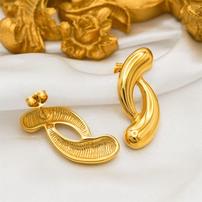 Irregular Solid Color Earrings [304 Stainless Steel,18K Gold Plated]