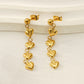 Multiple Heart Shape Drop Earrings [304 Stainless Steel,18K Gold Plated]