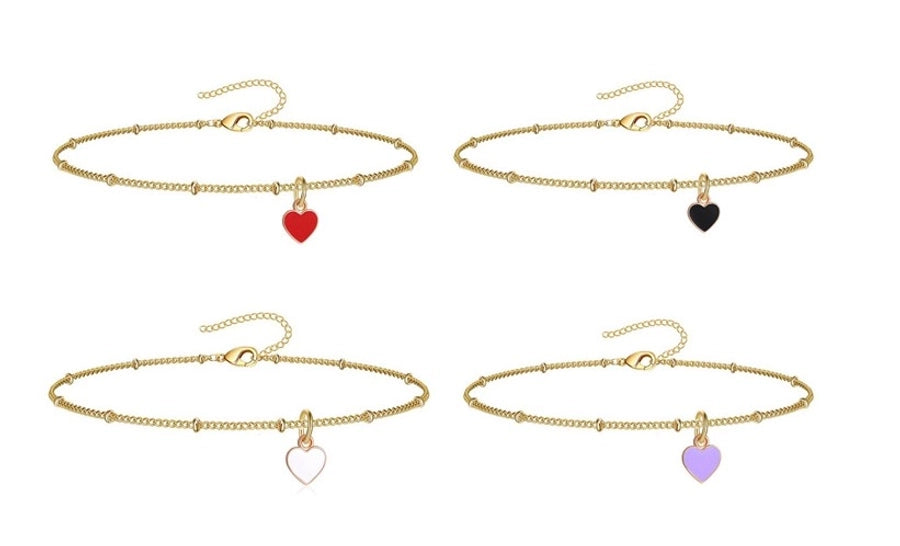 Heart Shape Chain Bracelet/Anklet [Stainless Steel]