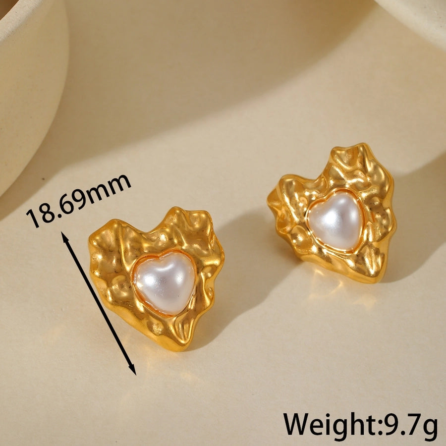 Artistic Irregular Pearl Earrings  [304 Stainless Steel,18K Gold Plated]