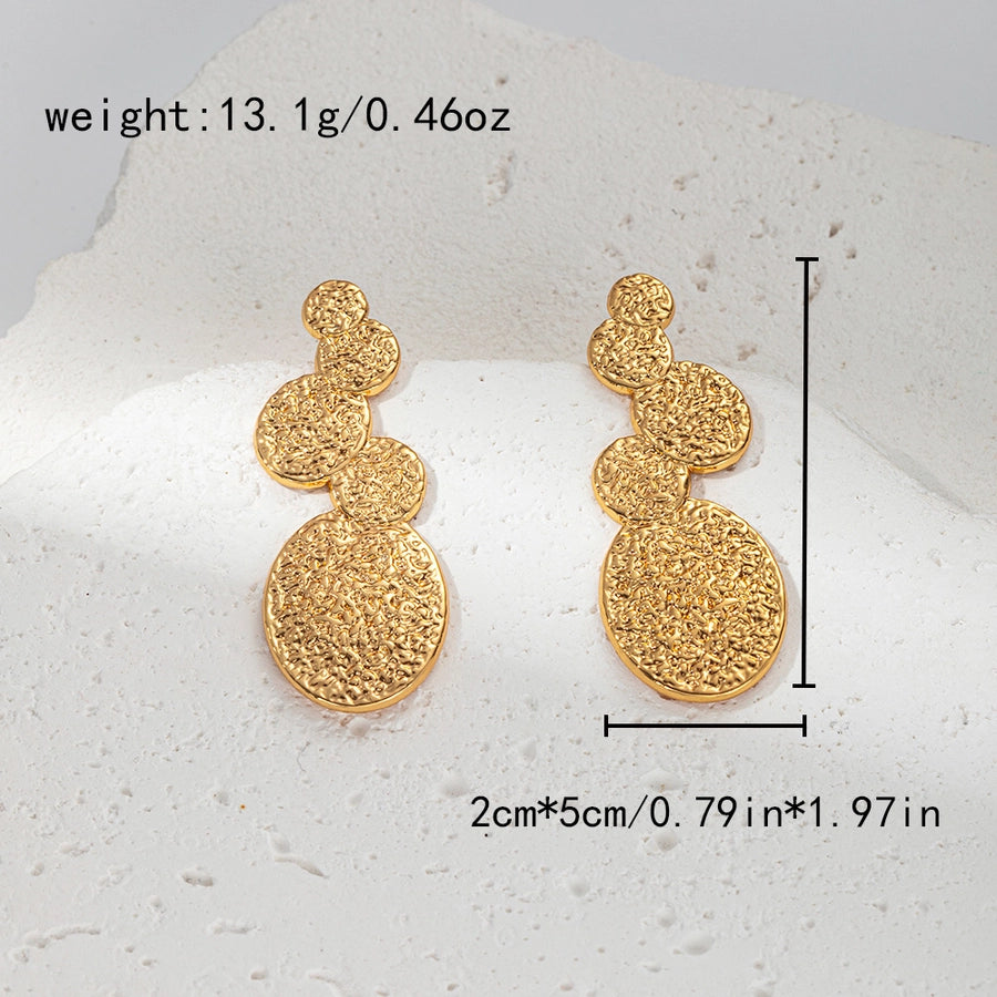 Mix Flower Earrings [304 Stainless Steel,14K Gold Plated]