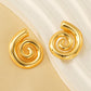 Lines Spiral Stripe Earrings [304 Stainless Steel,18K Gold Plated]