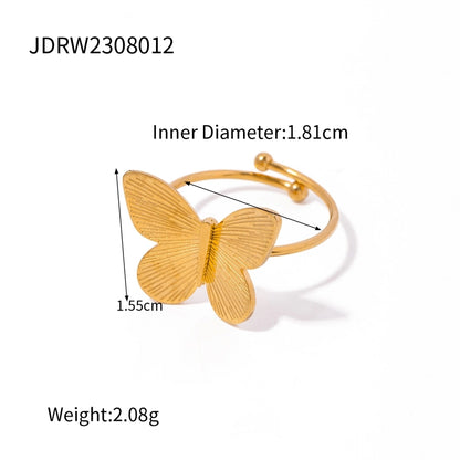 Butterfly Ring [304 Stainless Steel, 18K Gold Plated]