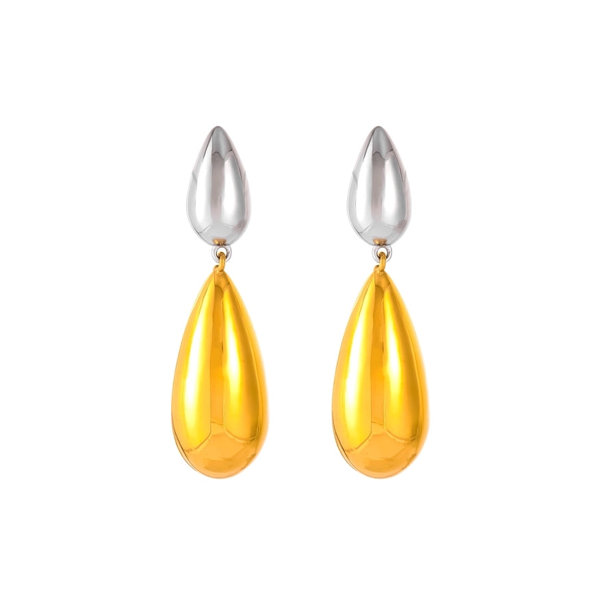 Two Tone Drop Earrings [304 Stainless Steel]