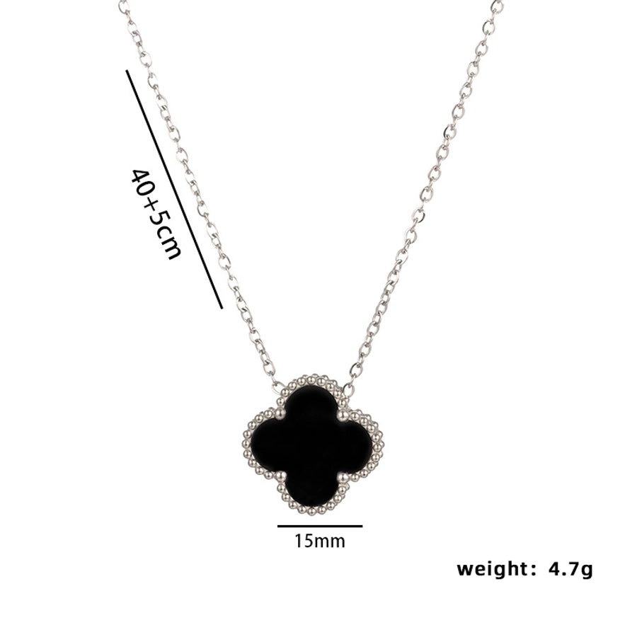 Four Leaf Clover Acrylic Bracelet/Earrings/Necklace [304 Stainless Steel,18K Gold Plated]