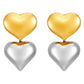 Duo Tone Heart Shape Drop Earrings [304 Stainless Steel,18K Gold Plated]