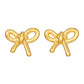 Bow Knot Earrings [304 Stainless Steel,18K Gold Plated]