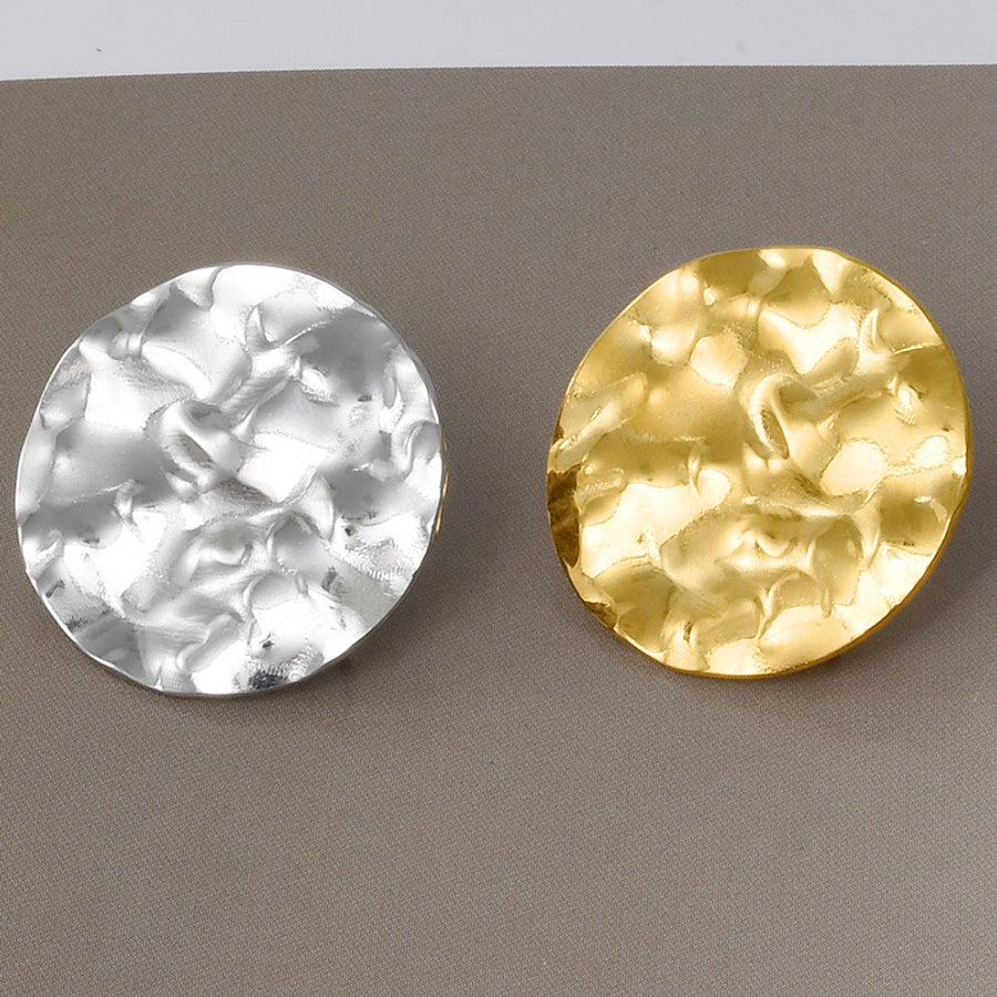 Flat Round Earrings [304 Stainless Steel]