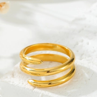 Swirly Ring [304 Stainless Steel, 18K Gold Plated]