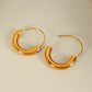 Semicircle Hoop Earrings [304 Stainless Steel,18K Gold Plated]