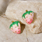 Strawberry Enamel Earrings [304 Stainless Steel,18K Gold Plated]