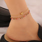 Star Flower Butterfly Enamel Anklet [304 Stainless Steel, 18K Gold Plated]