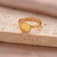 Cross Heart Shape Crown Ring [304 Rustfrit stål 14k guldbelagt]