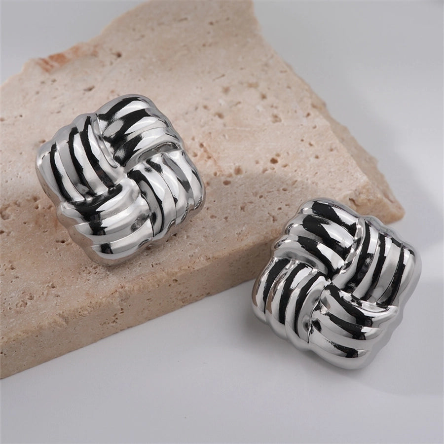 Square Twist Earrings [304 Stainless Steel