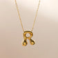 Letter Chain Pendant Necklace [304 Stainless Steel,18K Gold Plated]