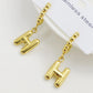 Letter Drop Earrings [304 Stainless Steel,18K Gold Plated]