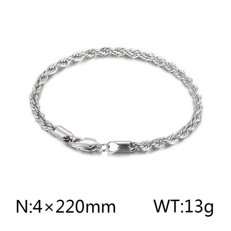 Rope Chain Bracelet [304 Stainless Steel 18K Gold Plated]