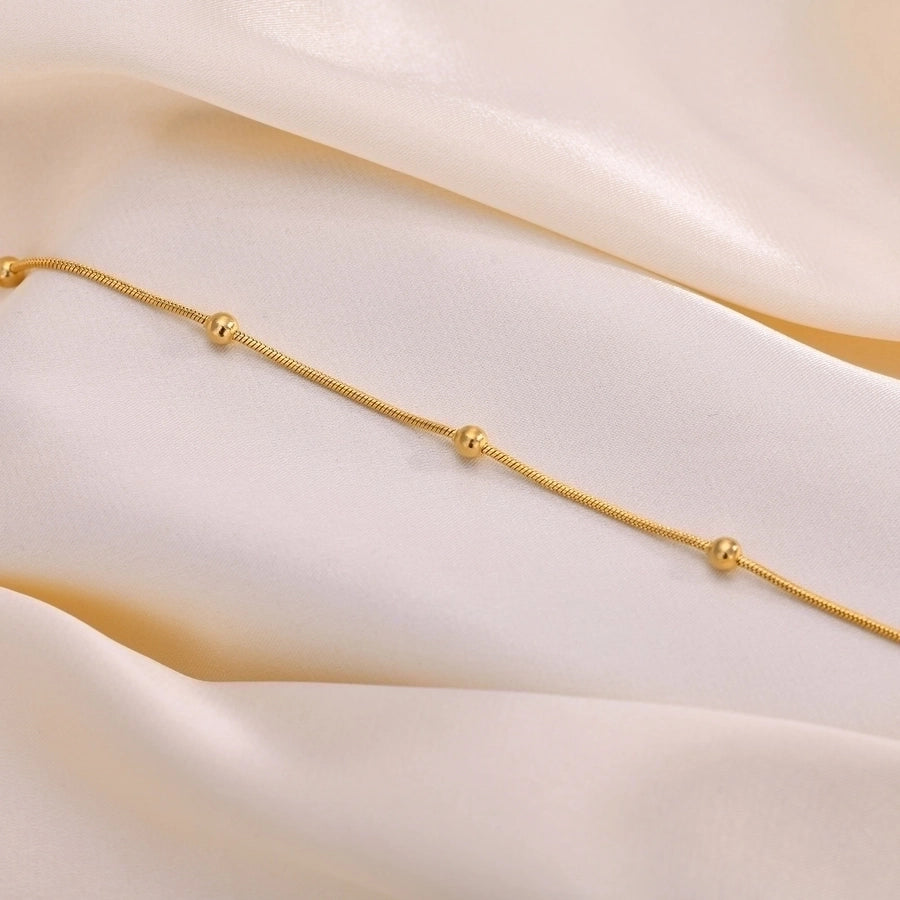 Thin Chain Anklet [304 Stainless Steel, 18K Gold Plated]