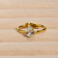 Zircon  Open Ring [201 Stainless Steel, 18K Gold Plated]