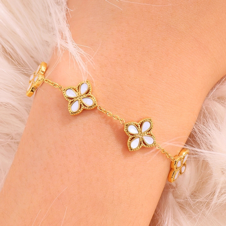 Floral Style  Bracelet [304 Stainless Steel]