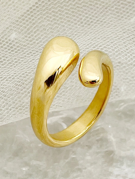 Anello in stile semplice retrò [304 in acciaio inossidabile 14k oro placcato]