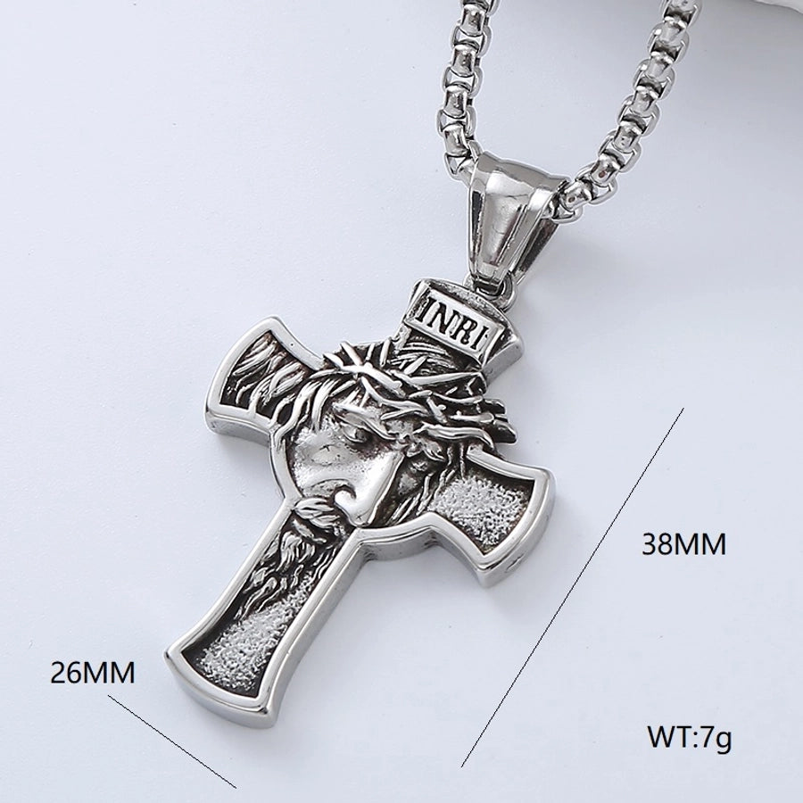 Punk Cool Style Cross Necklace Pendant [304 Stainless Steel]