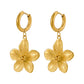 Flower Drop Earrings [316 Stainless Steel,18K Gold Plated]