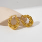 C Shape Moon Earrings [304 Stainless Steel,14K Gold Plated]