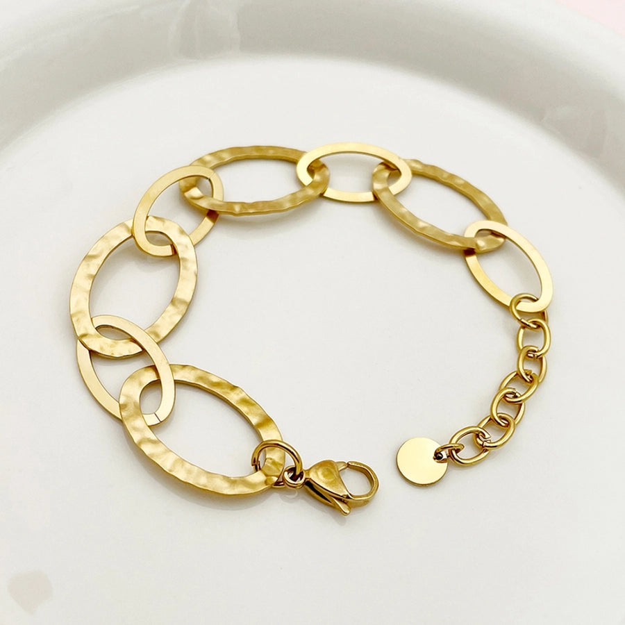 Oval Chain Bracelet [304 Stainless Steel,14K Gold Plated]