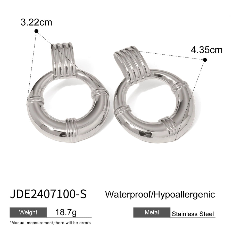 Mix Silver Gold Circle Earrings [304 Stainless Steel]