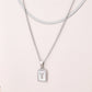 Silver Casual Simple Style Letter Rectangle Necklace [304 Stainless Steel]